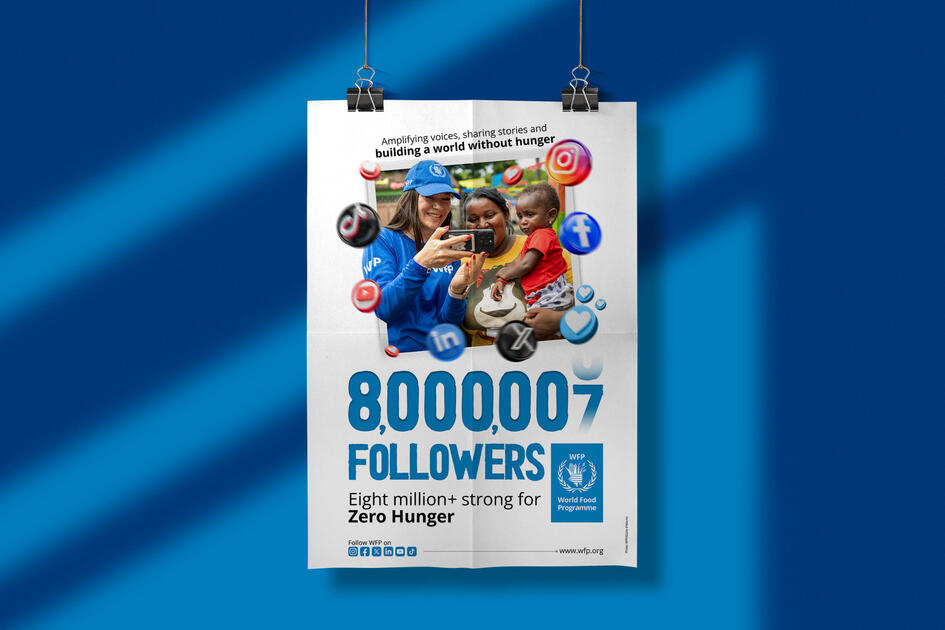 UN World Food Programme social media 8 Million Followers Poster Design